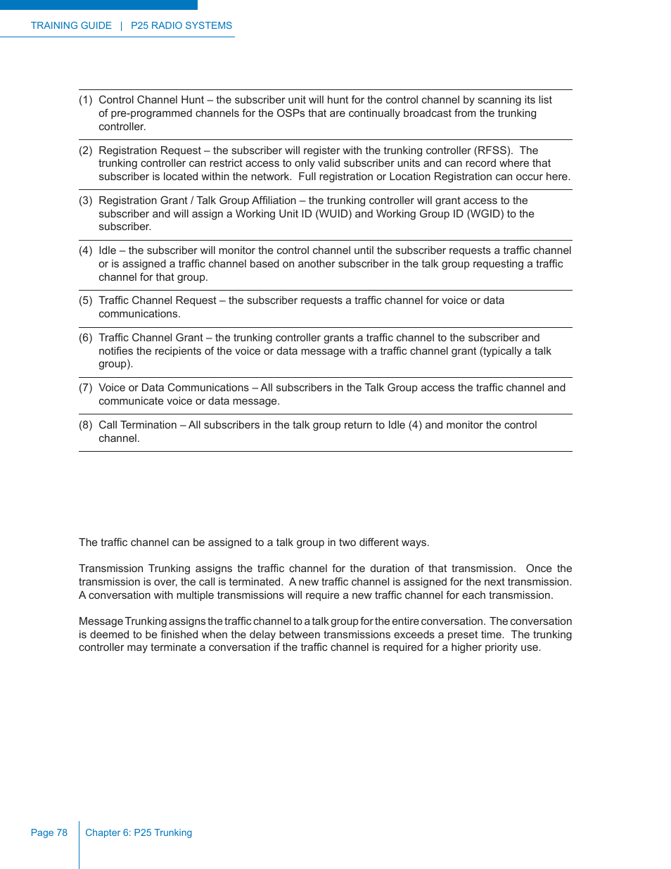 Traffic channel ownership | Codan Radio P25 Training Guide User Manual | Page 86 / 120