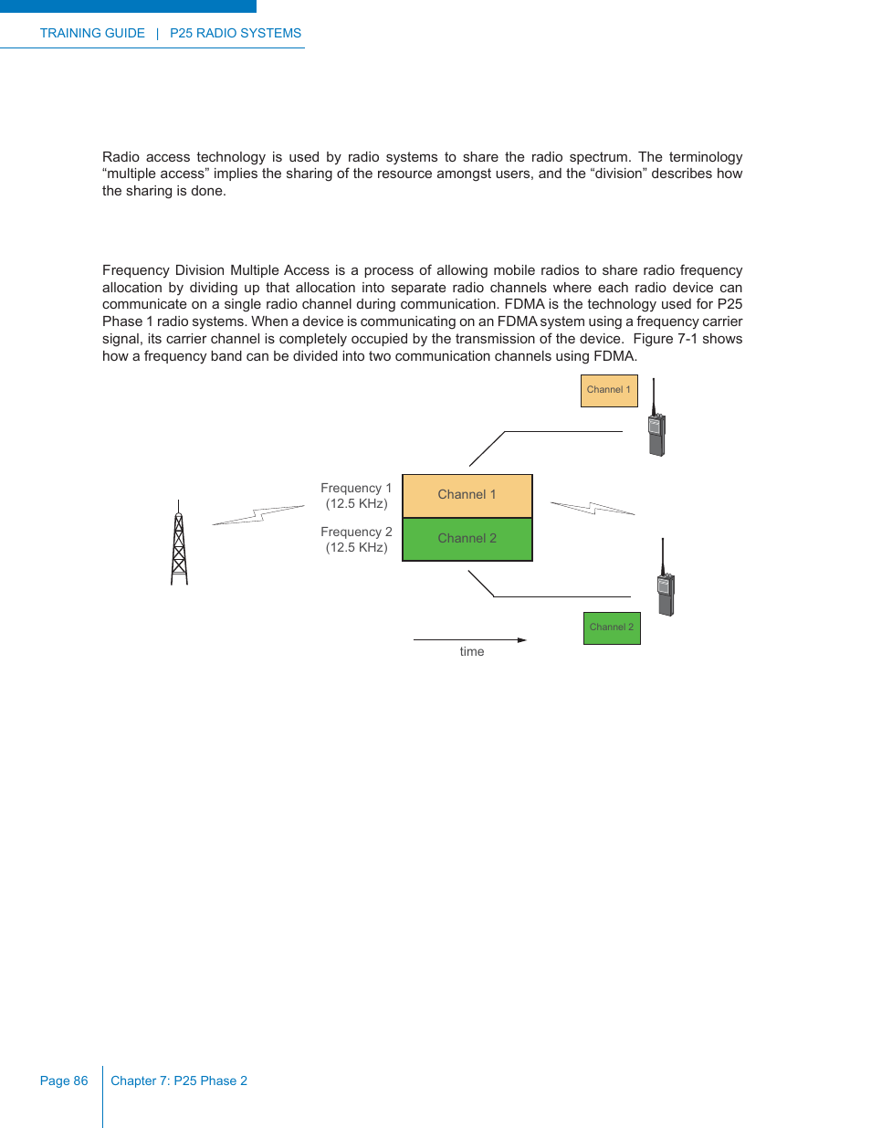 Tdma vs fdma radio access technologies, Frequency division multiple access (fdma) | Codan Radio P25 Training Guide User Manual | Page 94 / 120