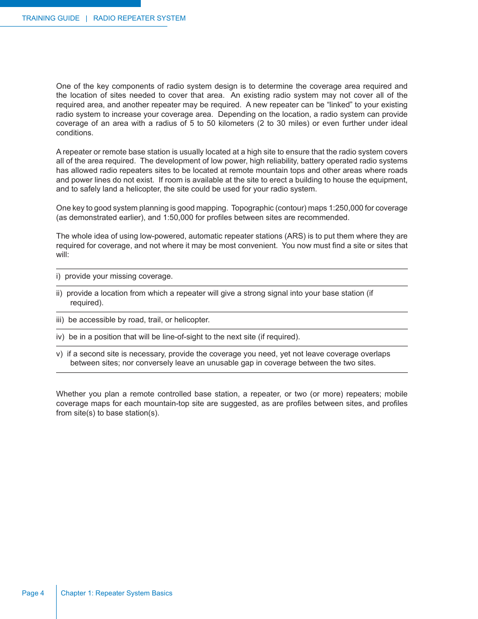 Coverage area and site location | Codan Radio Radio Repeater Systems Training Guide User Manual | Page 12 / 88