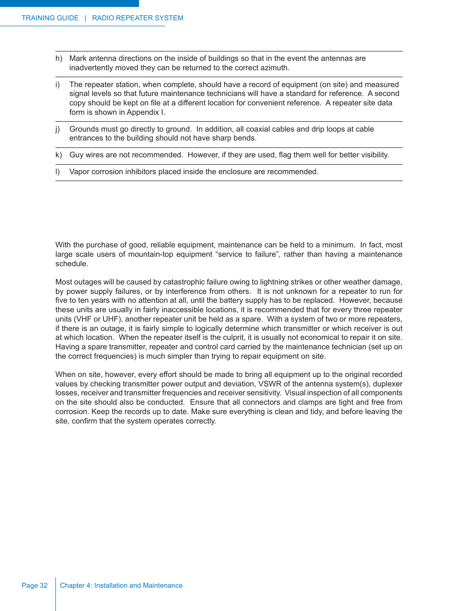 Maintenance | Codan Radio Radio Repeater Systems Training Guide User Manual | Page 40 / 88