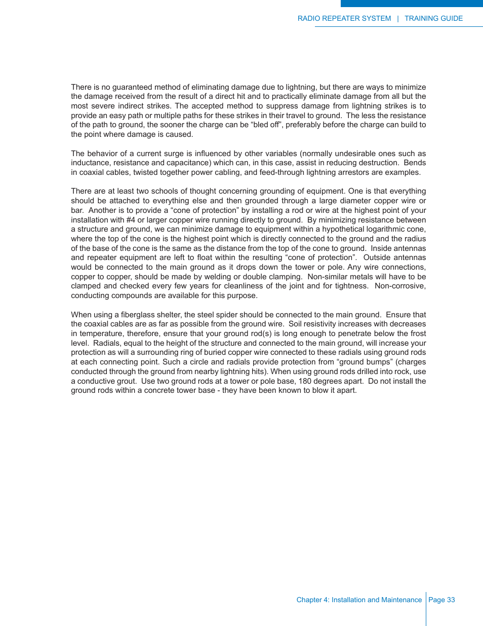 Lightning protection | Codan Radio Radio Repeater Systems Training Guide User Manual | Page 41 / 88
