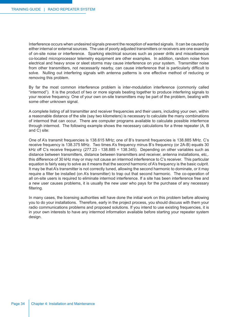 Interference | Codan Radio Radio Repeater Systems Training Guide User Manual | Page 42 / 88