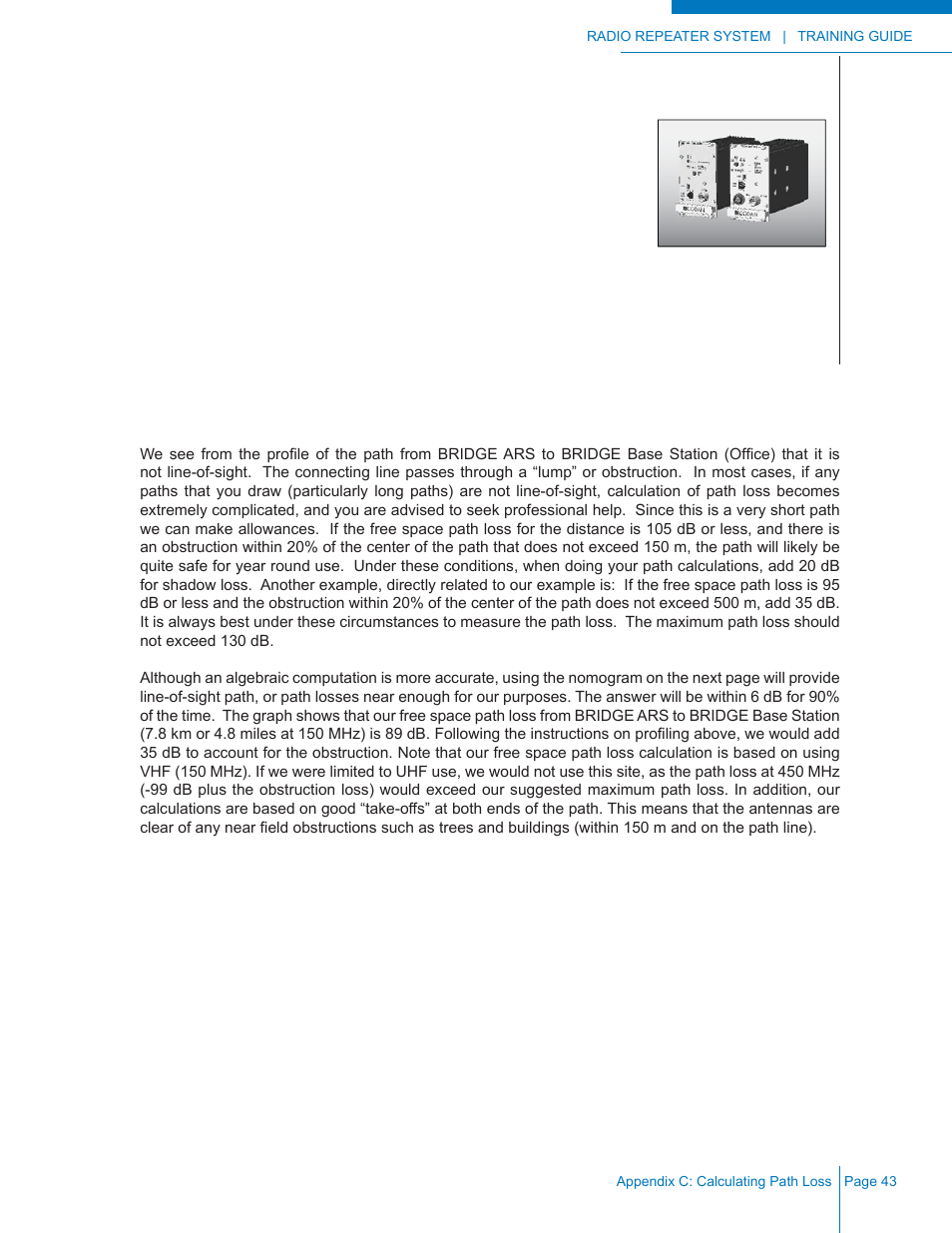 Appendix c: calculating path loss | Codan Radio Radio Repeater Systems Training Guide User Manual | Page 51 / 88