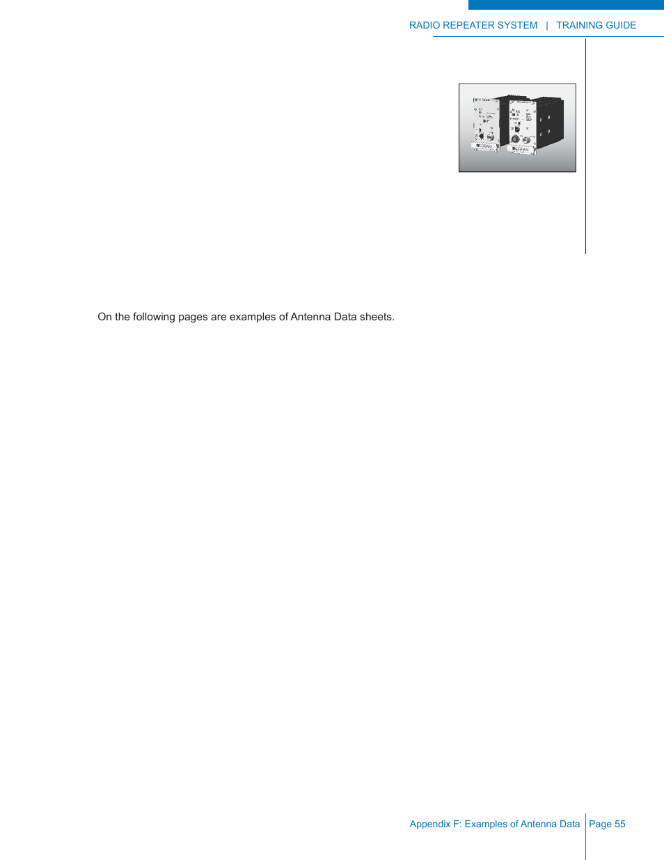 Appendix f: examples of antenna data | Codan Radio Radio Repeater Systems Training Guide User Manual | Page 63 / 88