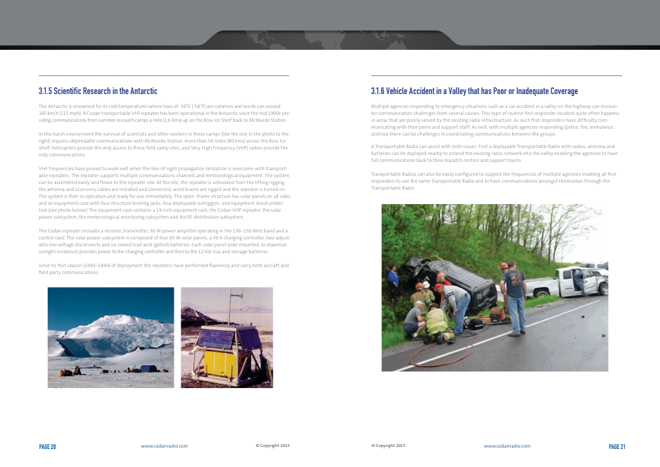 5 scientific research in the antarctic | Codan Radio Transportable Radio Systems User Guide User Manual | Page 11 / 27