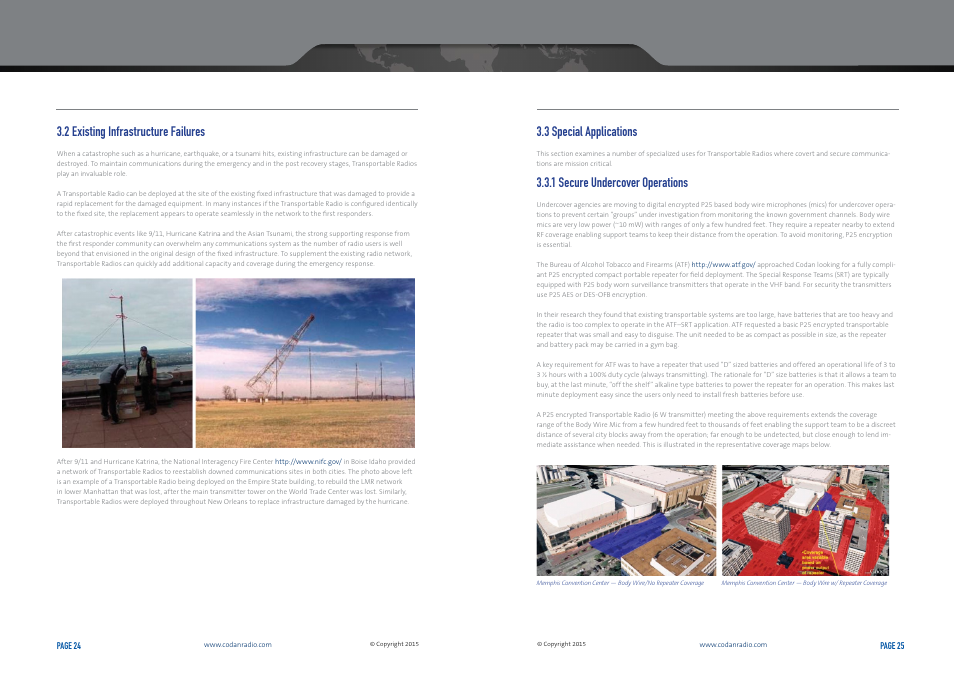 2 existing infrastructure failures, 3 special applications, 1 secure undercover operations | Codan Radio Transportable Radio Systems User Guide User Manual | Page 13 / 27