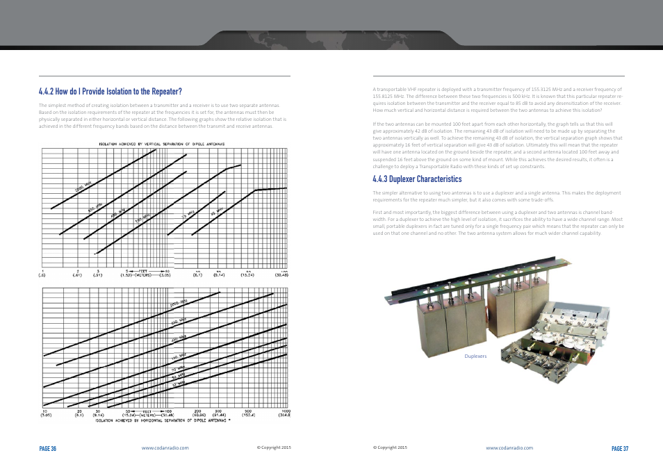 2 how do i provide isolation to the repeater, 3 duplexer characteristics | Codan Radio Transportable Radio Systems User Guide User Manual | Page 19 / 27