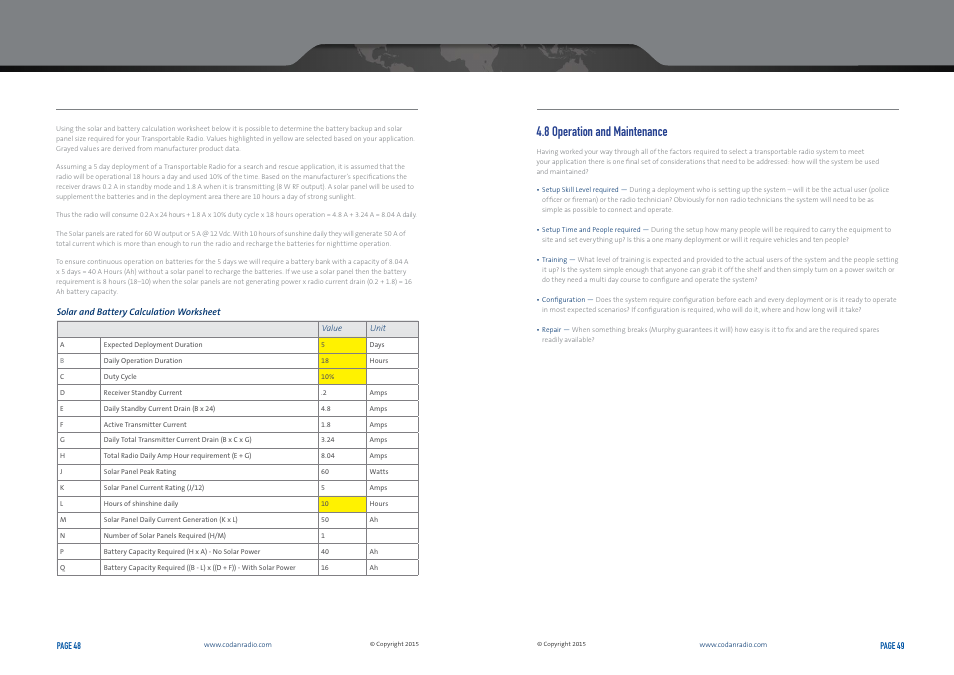 8 operation and maintenance | Codan Radio Transportable Radio Systems User Guide User Manual | Page 25 / 27