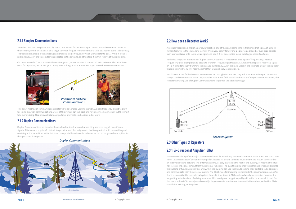 1 simplex communications, 2 duplex communications, 2 how does a repeater work | Codan Radio Transportable Radio Systems User Guide User Manual | Page 5 / 27