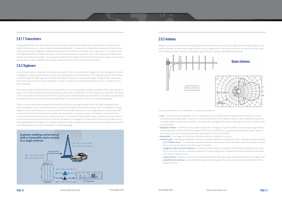 1 transceivers, 2 duplexers, 3 antenna | Beam antenna | Codan Radio Transportable Radio Systems User Guide User Manual | Page 7 / 27
