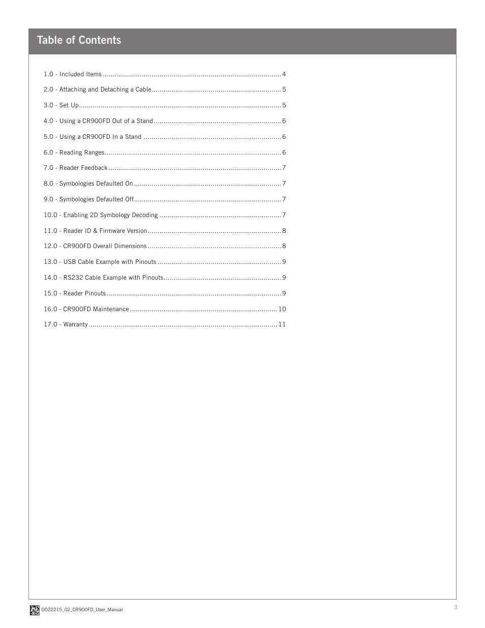 Code CR900FD User Manual | Page 3 / 11