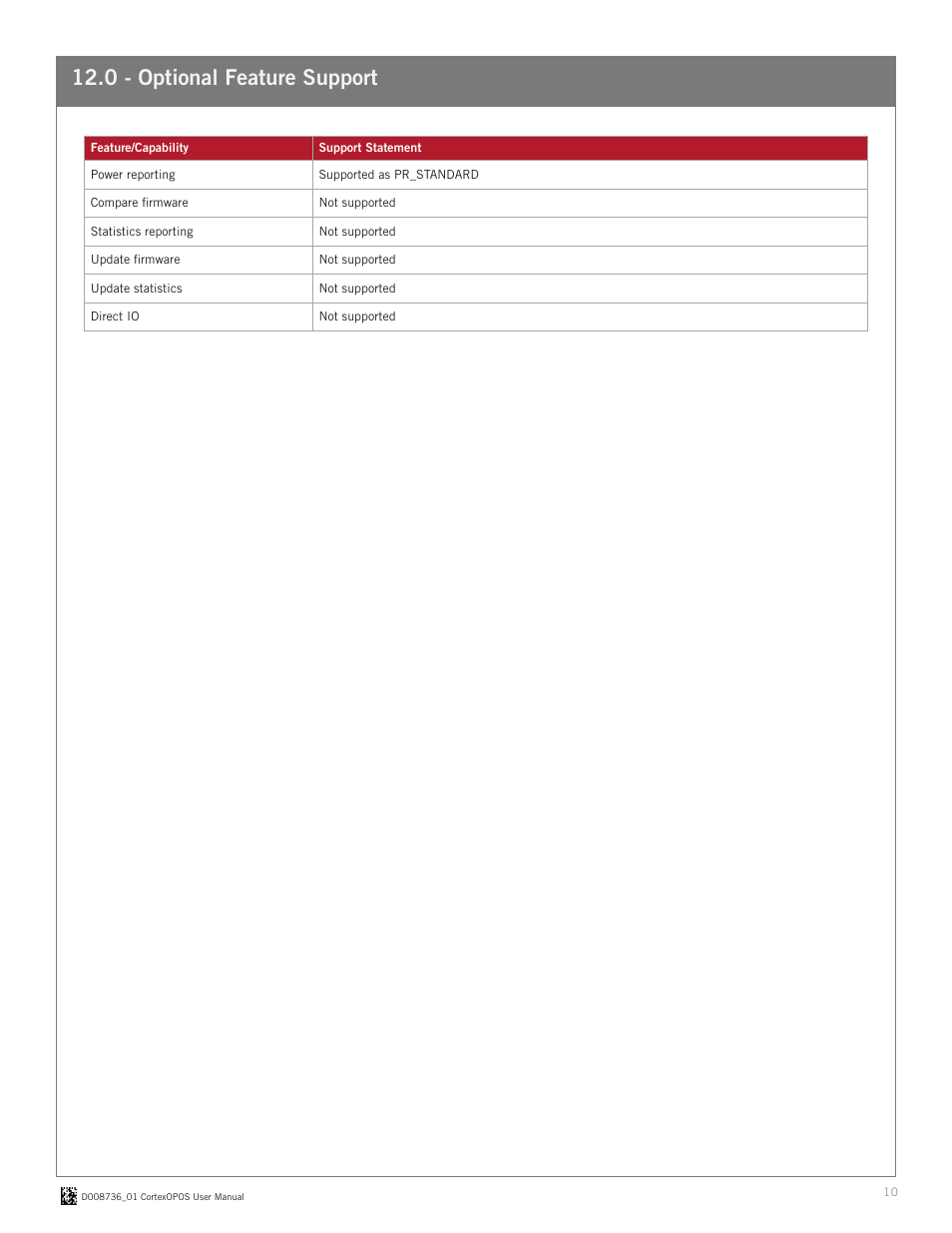 0 - optional feature support | Code CortexOPOS User Manual | Page 10 / 10
