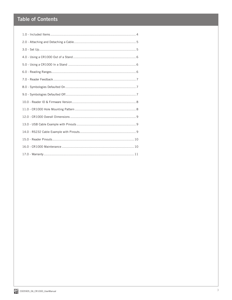 Code CR1000 User Manual | Page 3 / 11