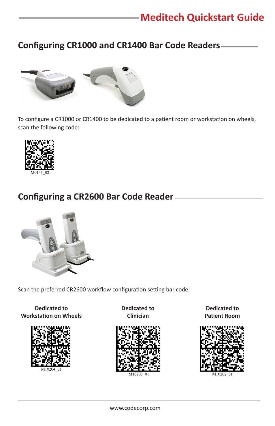 Code CR1000 Meditech User Manual | 2 pages