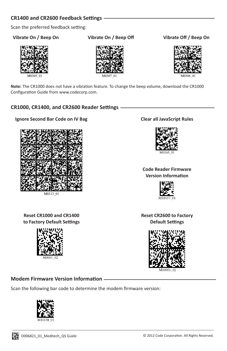 Code CR1000 Meditech User Manual | Page 2 / 2