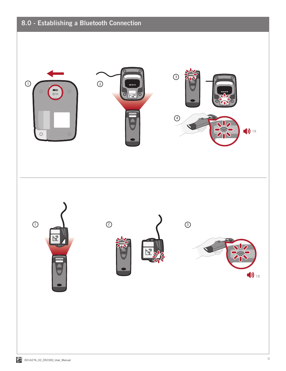 0 - establishing a bluetooth connection | Code CR2300 User Manual | Page 8 / 14