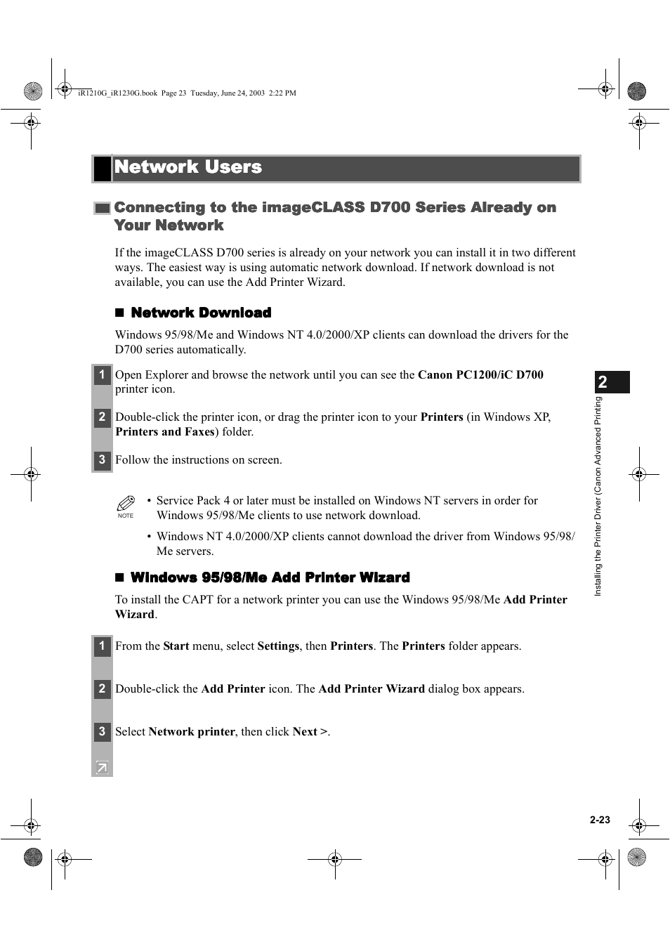 Network users | Canon IMAGECLASS D700 User Manual | Page 34 / 113