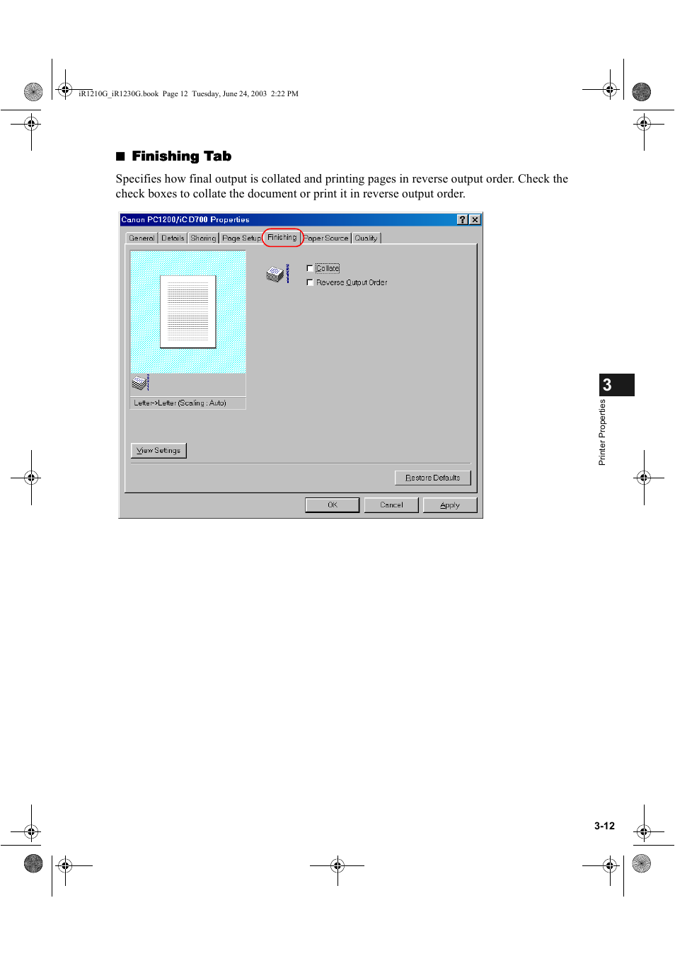 Finishing tab | Canon IMAGECLASS D700 User Manual | Page 61 / 113