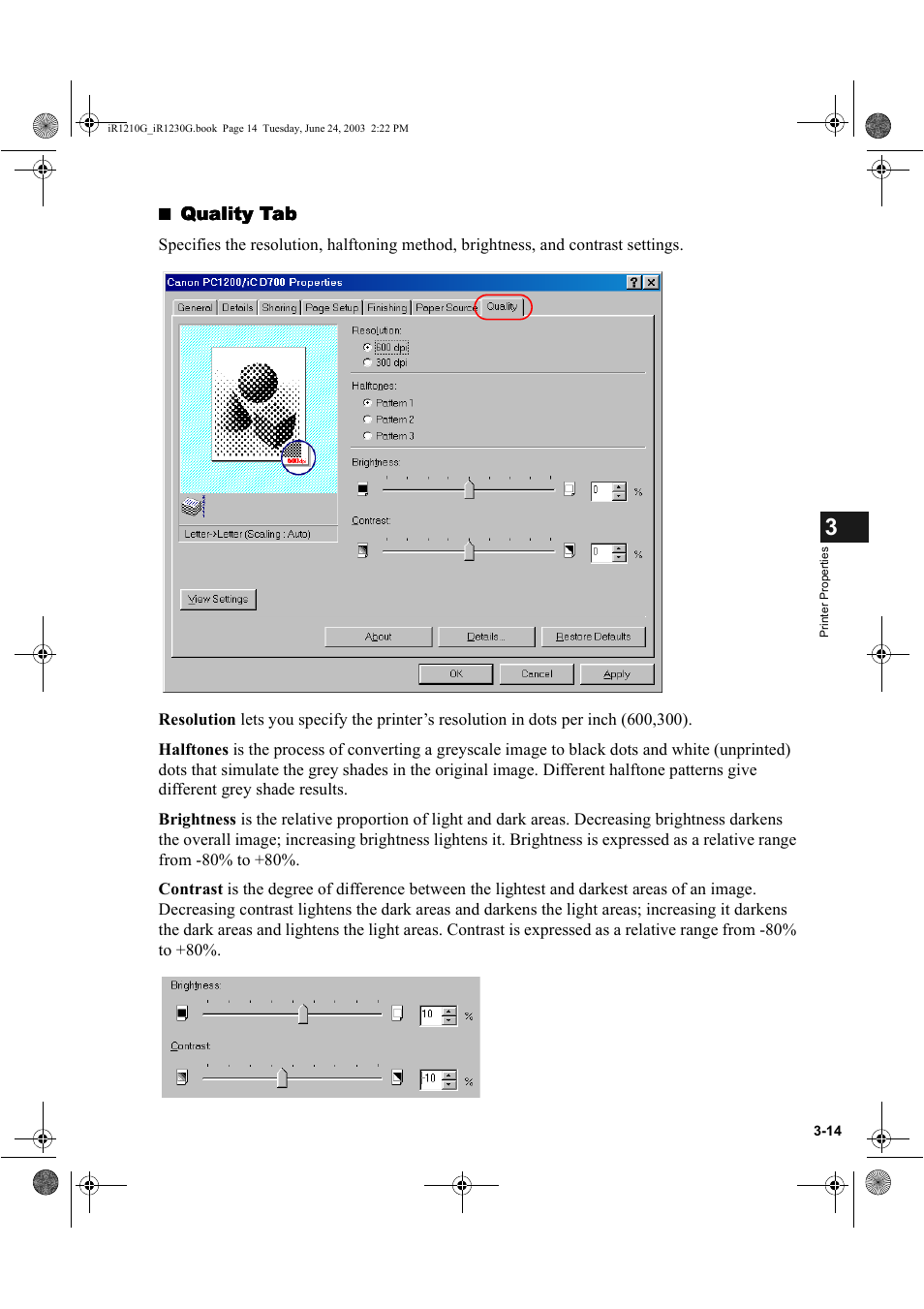 Quality tab | Canon IMAGECLASS D700 User Manual | Page 63 / 113