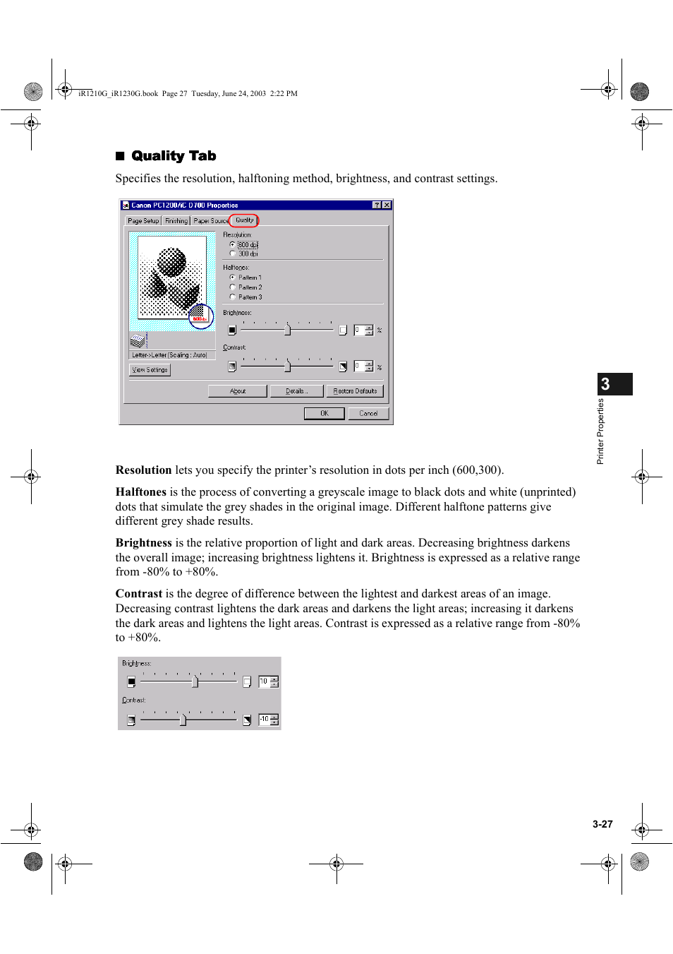 Quality tab | Canon IMAGECLASS D700 User Manual | Page 76 / 113