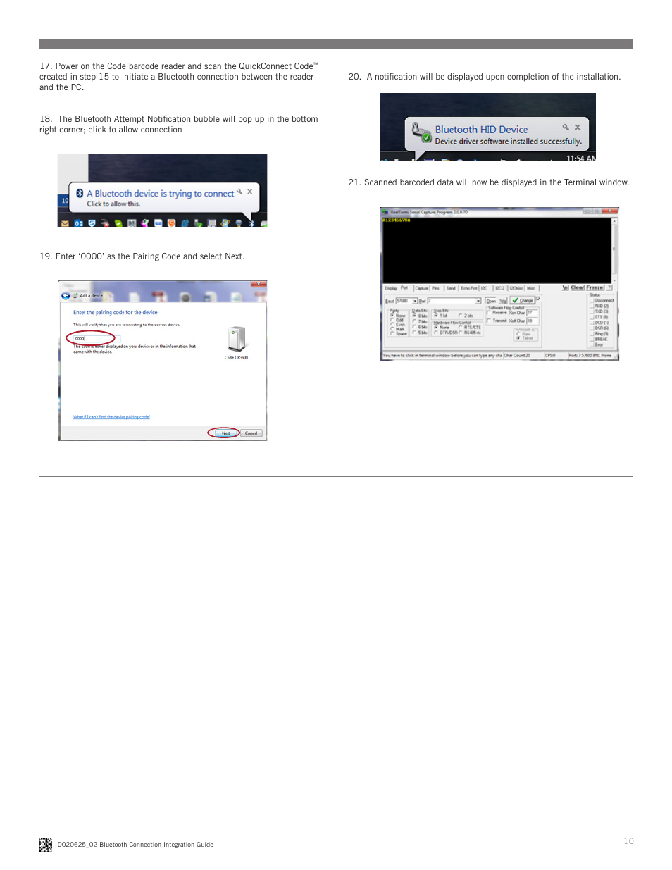 Code CR2300 Bluetooth Connection User Manual | Page 10 / 11