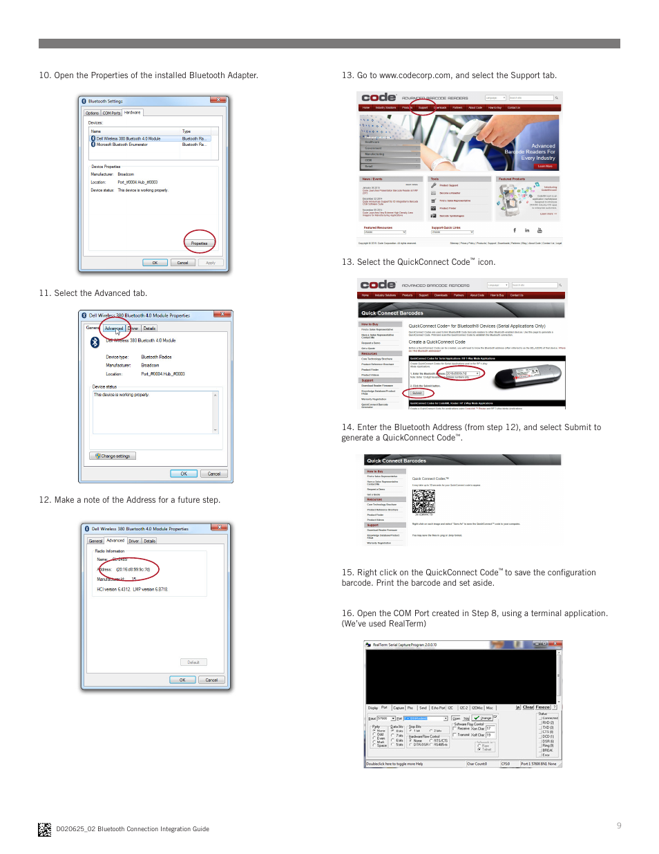 Code CR2300 Bluetooth Connection User Manual | Page 9 / 11