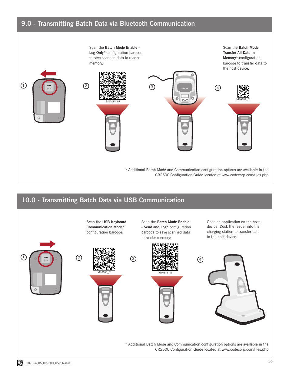 0 - transmitting batch data via usb communication | Code CR2600 User Manual | Page 10 / 16