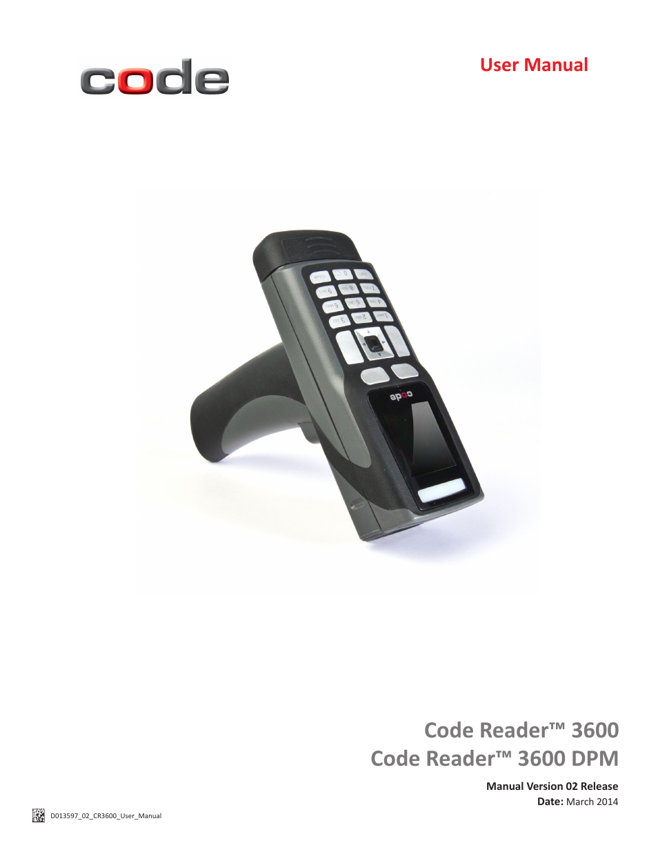 Code CR3600 User Manual | 24 pages
