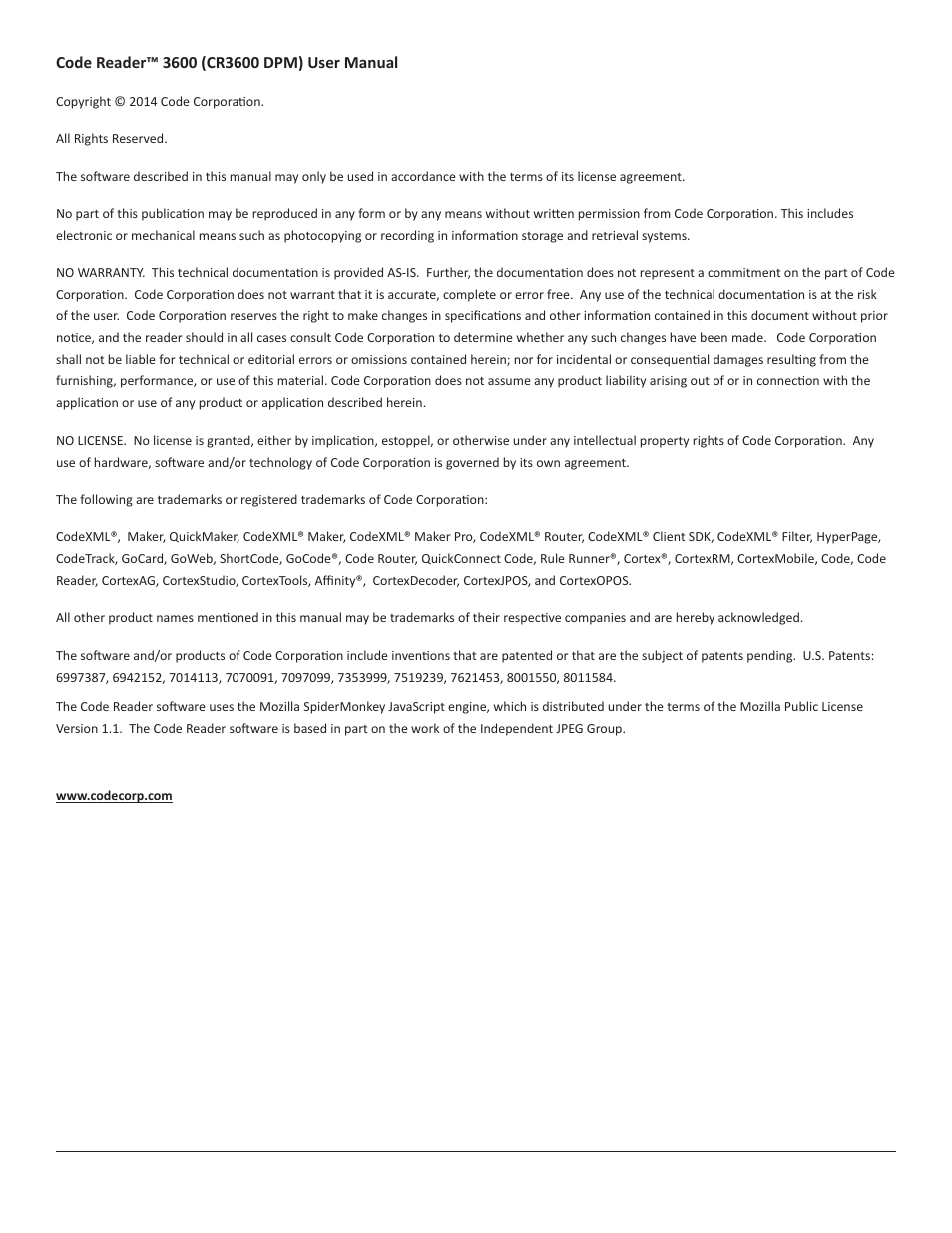 Code CR3600 User Manual | Page 3 / 24