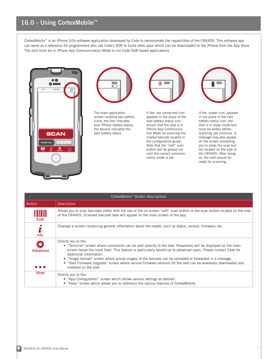 0 - using cortexmobile | Code CR4405 User Manual | Page 11 / 16