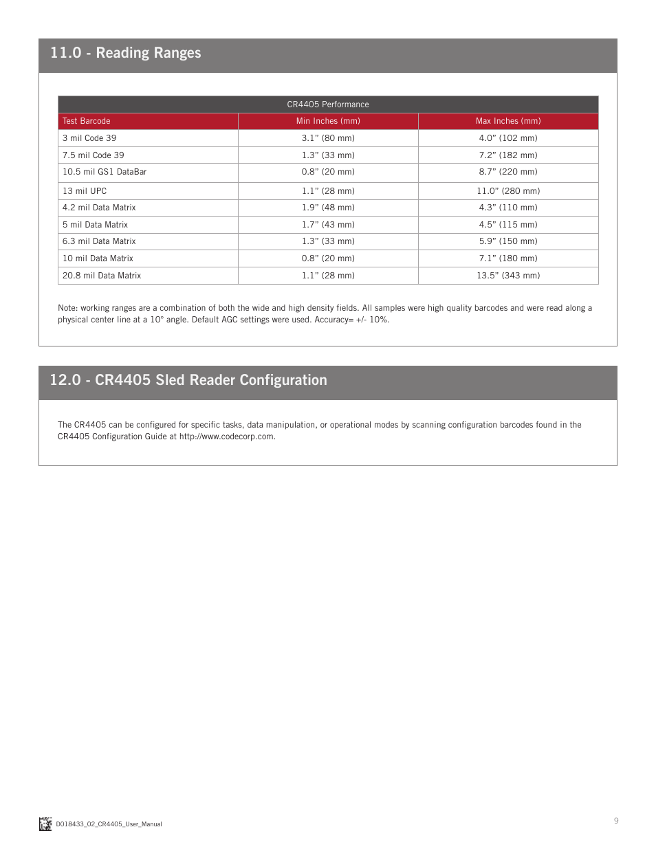 Code CR4405 User Manual | Page 9 / 16