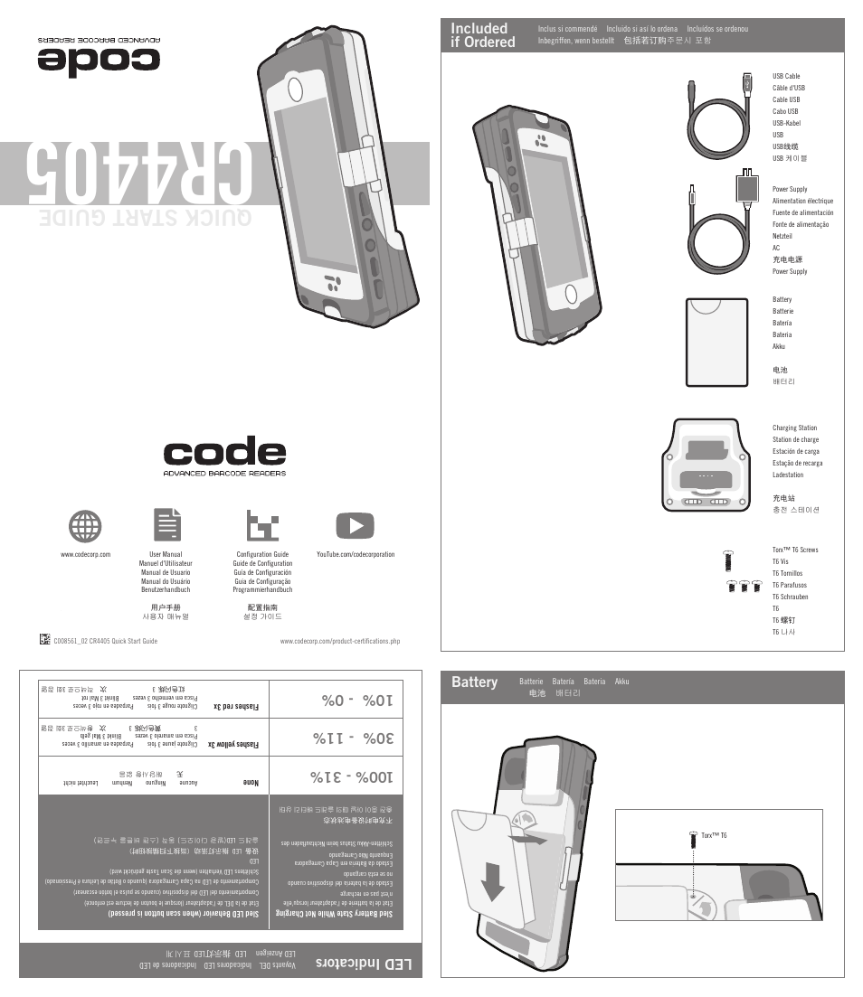 Code CR4405 Quick Start User Manual | 2 pages