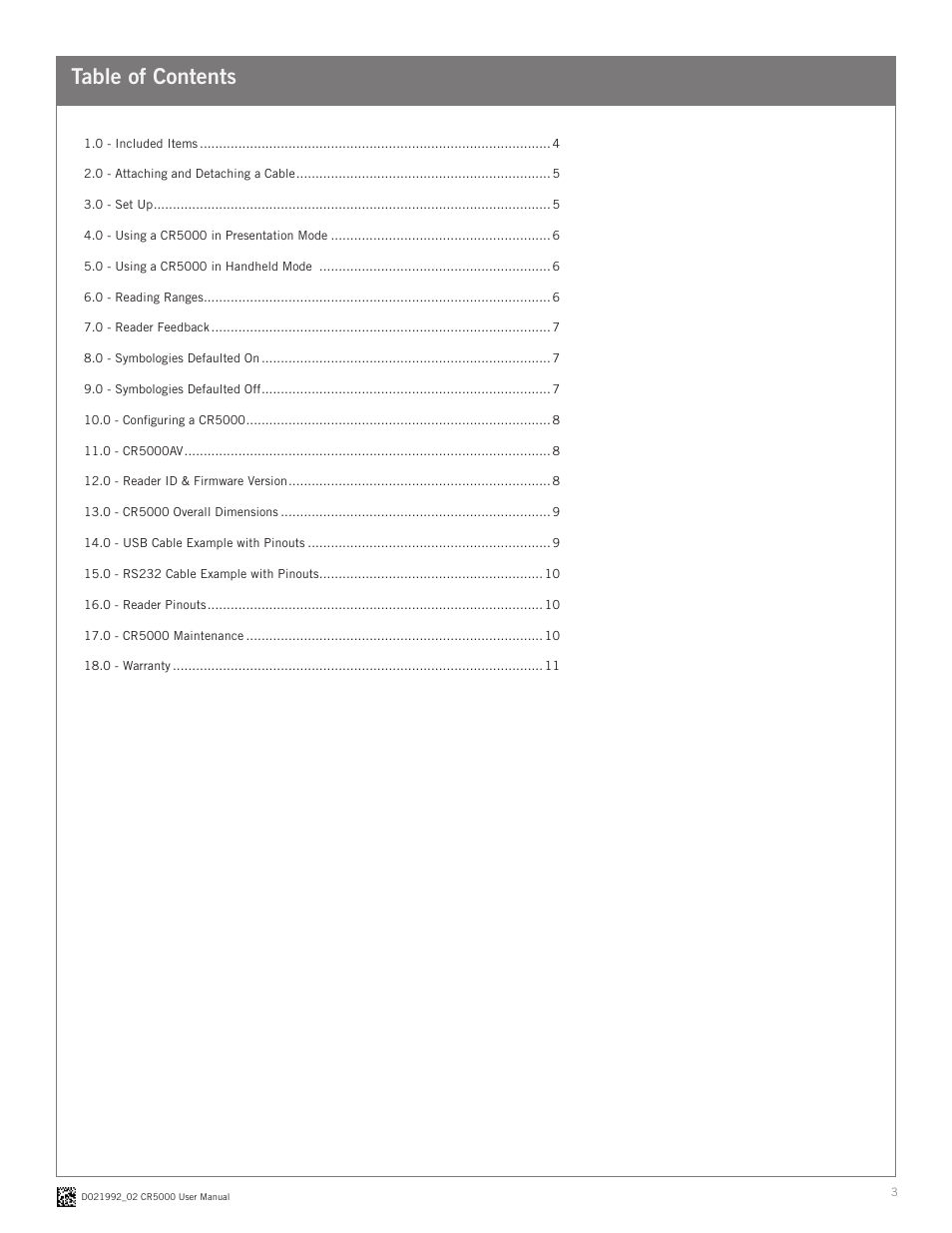 Code CR5000 User Manual | Page 3 / 11