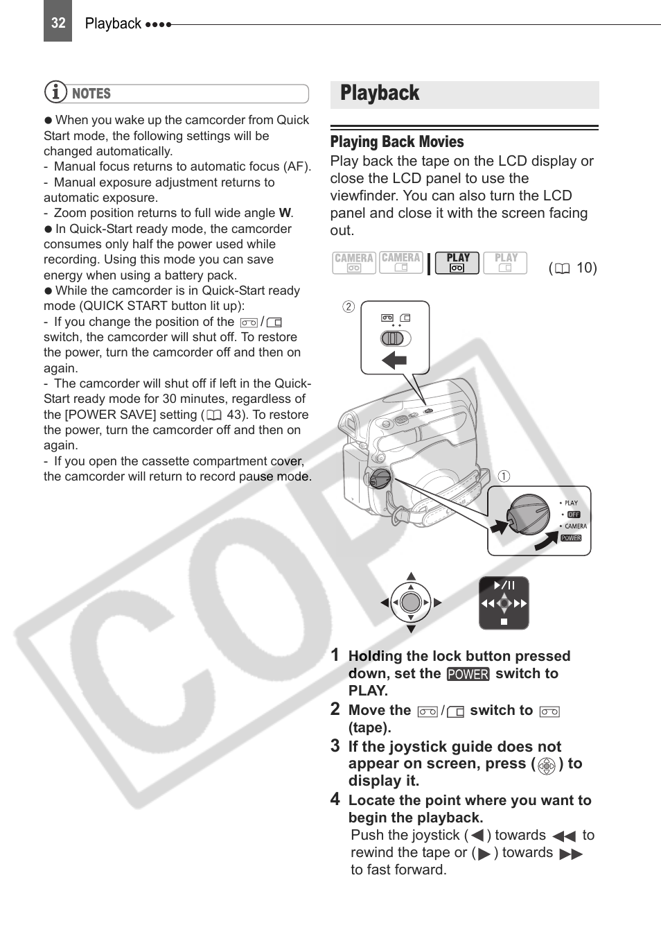 Playback, Playing back movies | Canon DIM-787 User Manual | Page 32 / 98