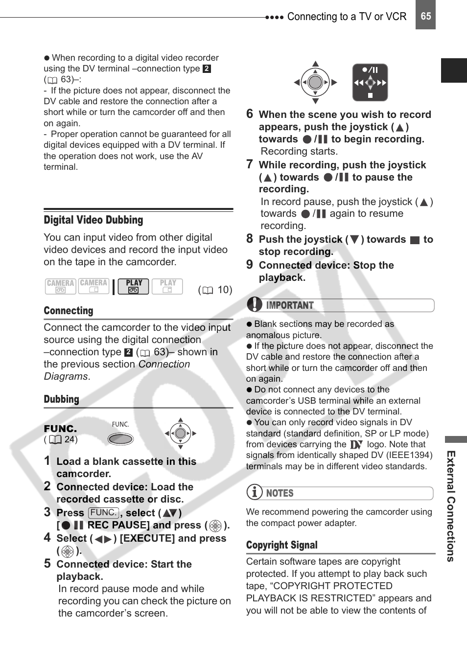 Digital video dubbing | Canon DIM-787 User Manual | Page 65 / 98