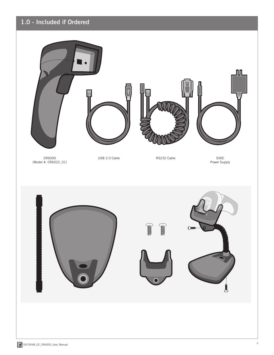 0 - included if ordered | Code CR6000 User Manual | Page 4 / 11