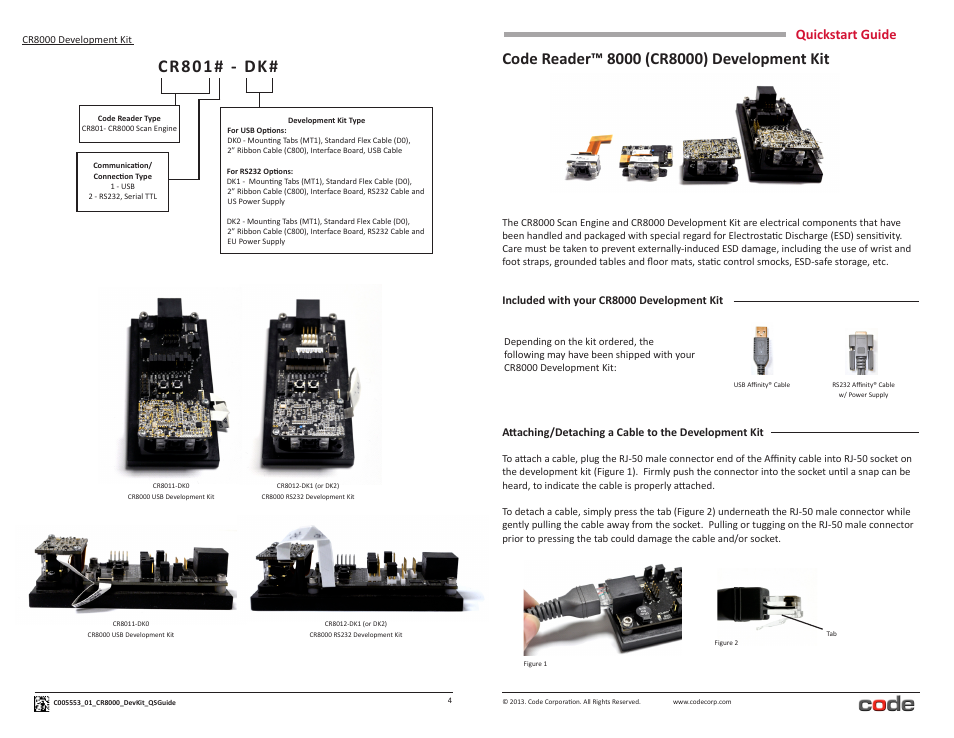 Cr801# - dk, Quickstart guide | Code CR8000 Quick Start User Manual | Page 2 / 2