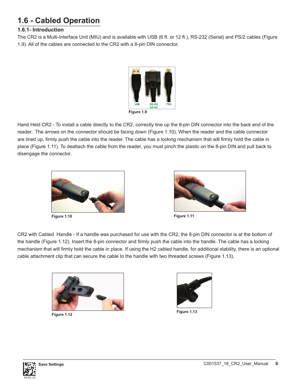 6 - cabled operation | Code CR2 User Manual | Page 14 / 67