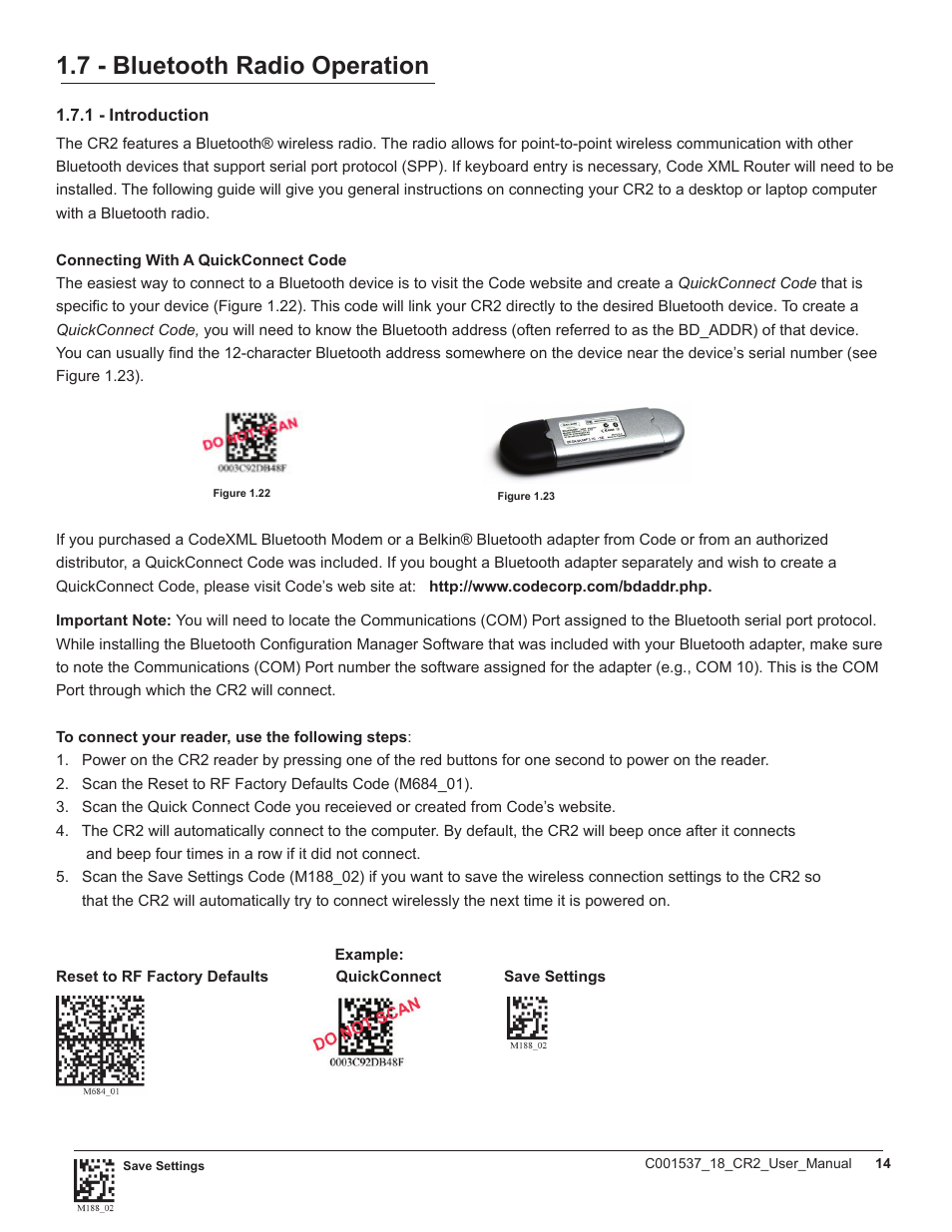 7 - bluetooth radio operation | Code CR2 User Manual | Page 20 / 67