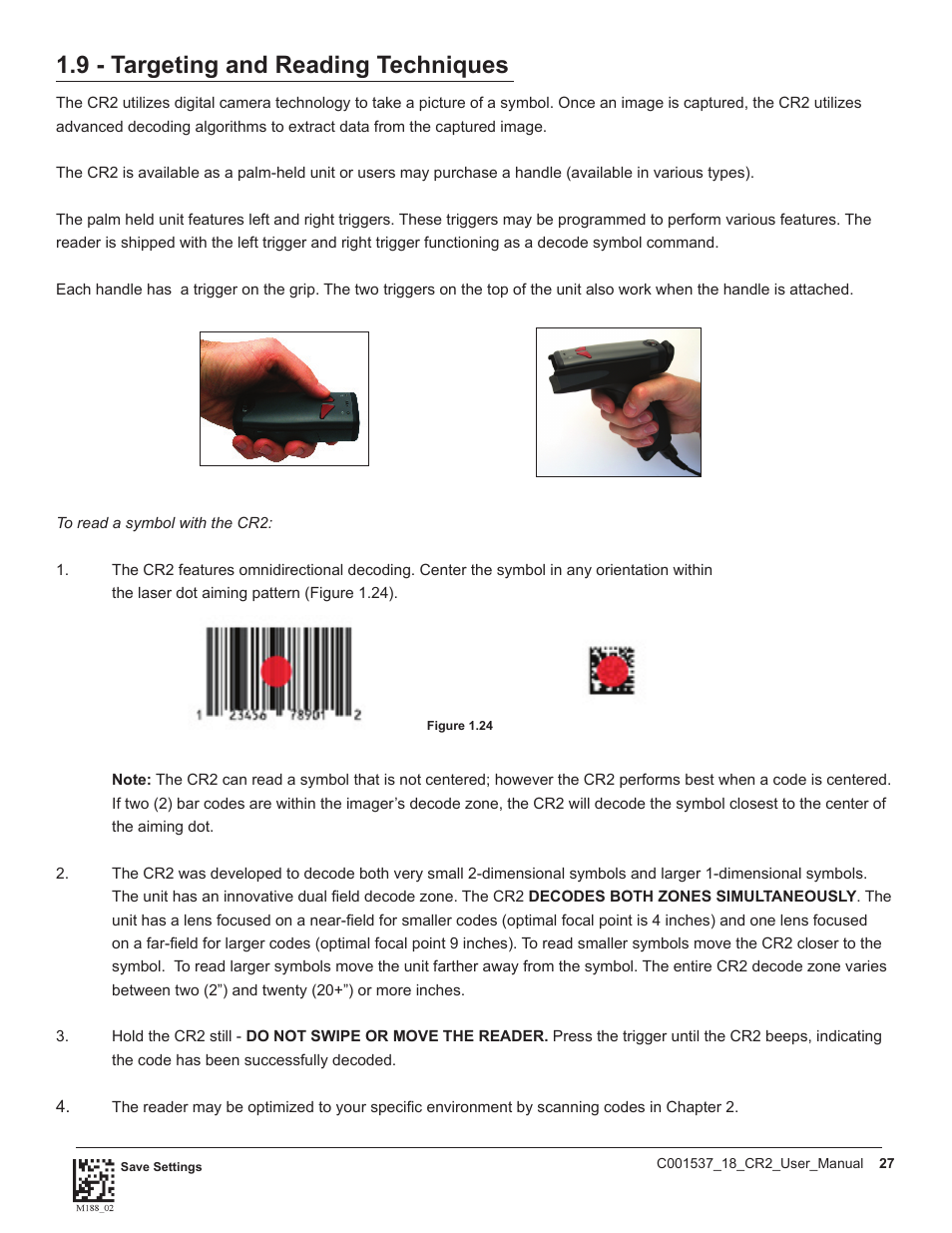 9 - targeting and reading techniques | Code CR2 User Manual | Page 33 / 67