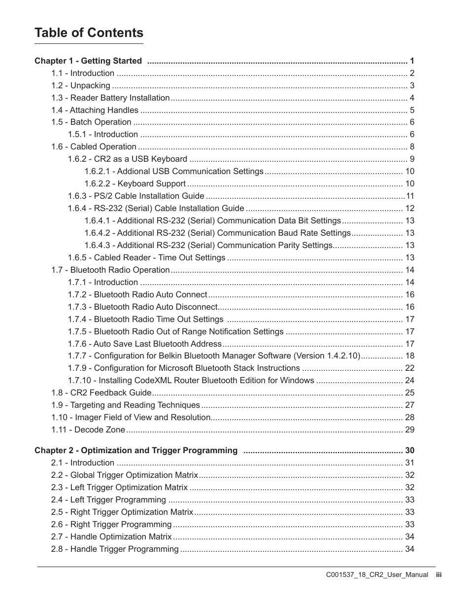 Code CR2 User Manual | Page 4 / 67