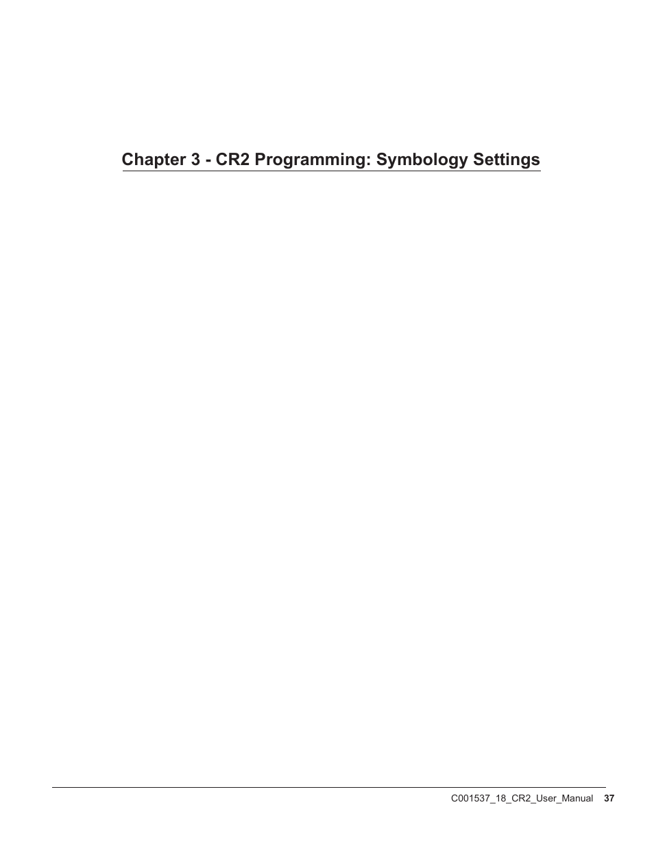 Chapter 3 - cr2 programming: symbology settings | Code CR2 User Manual | Page 43 / 67