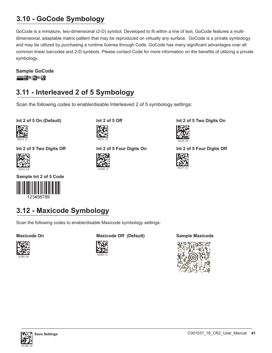 Code CR2 User Manual | Page 47 / 67