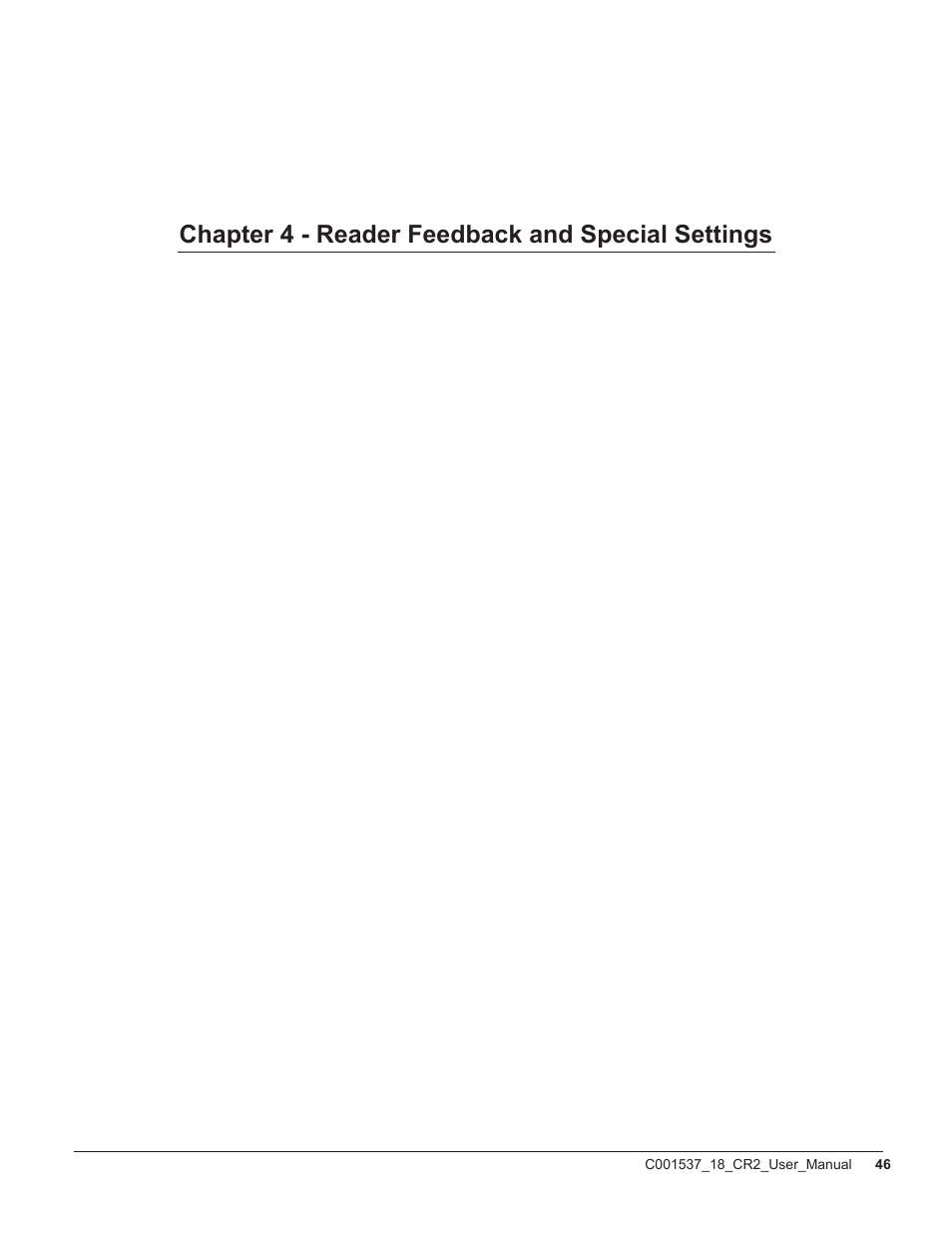 Chapter 4 - reader feedback and special settings | Code CR2 User Manual | Page 52 / 67