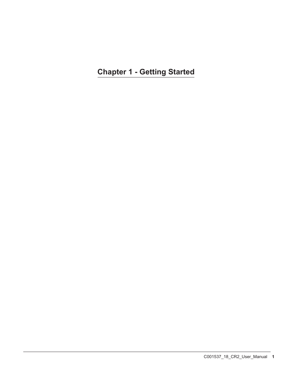 Chapter 1 - getting started | Code CR2 User Manual | Page 7 / 67