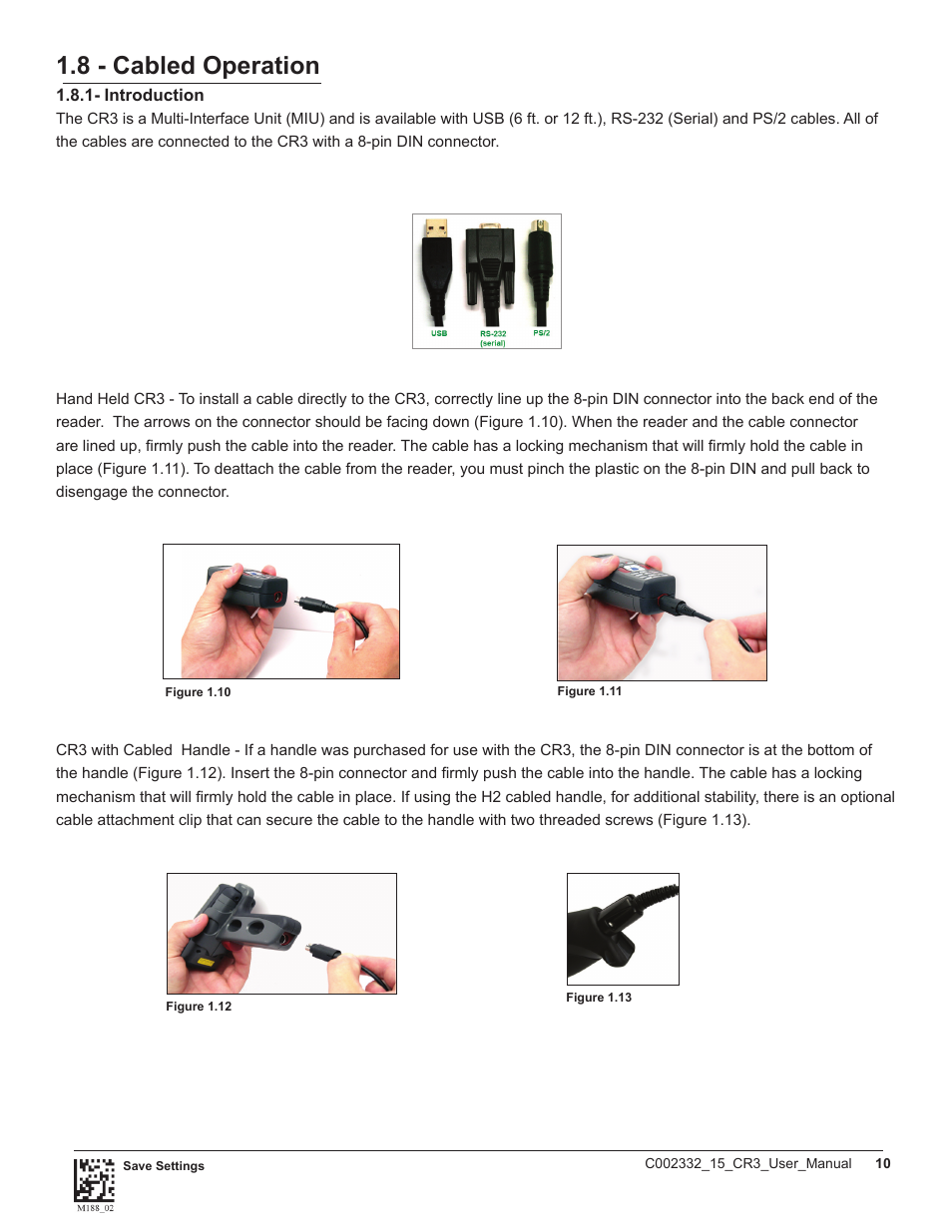 8 - cabled operation | Code CR3 User Manual | Page 16 / 68