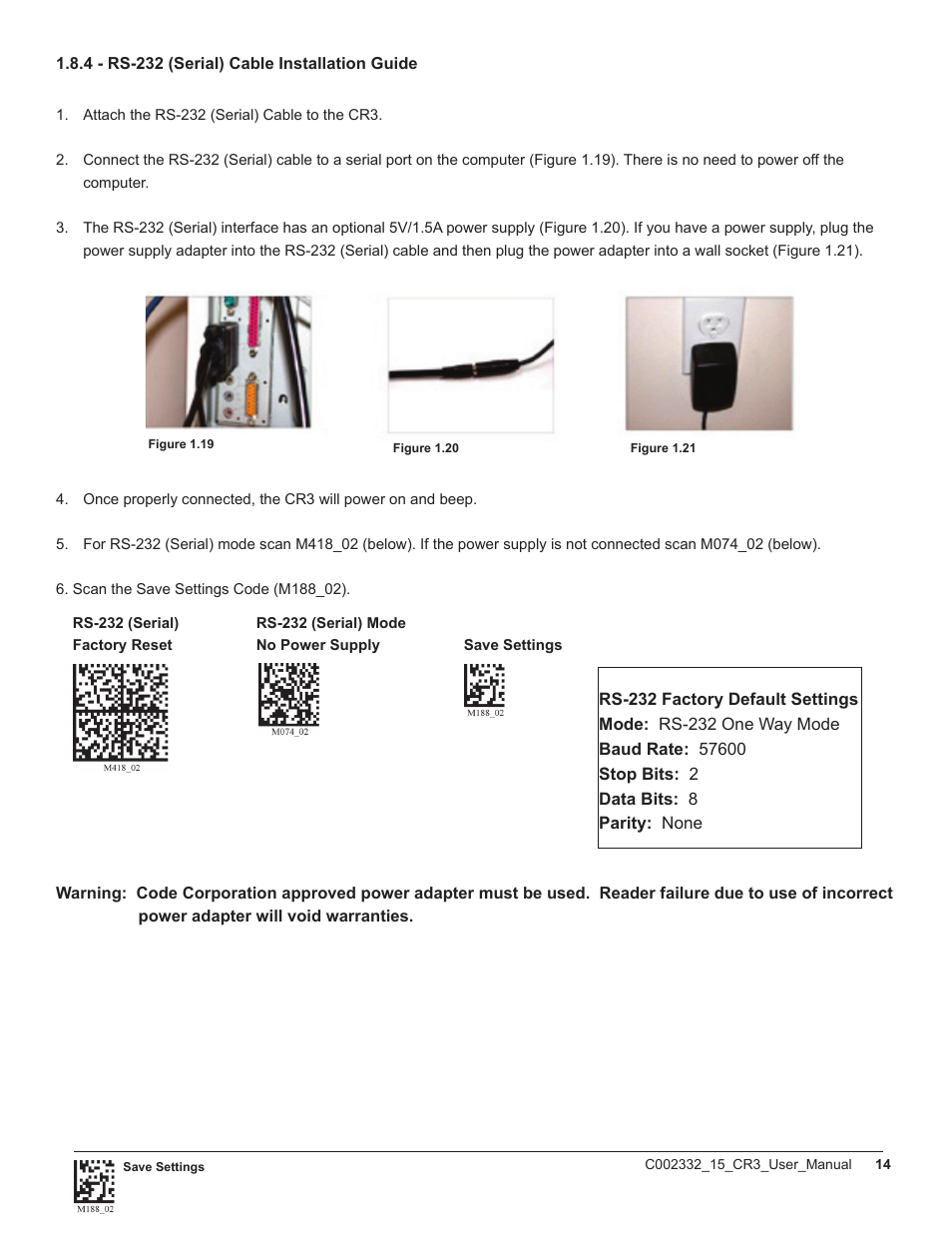 Code CR3 User Manual | Page 20 / 68