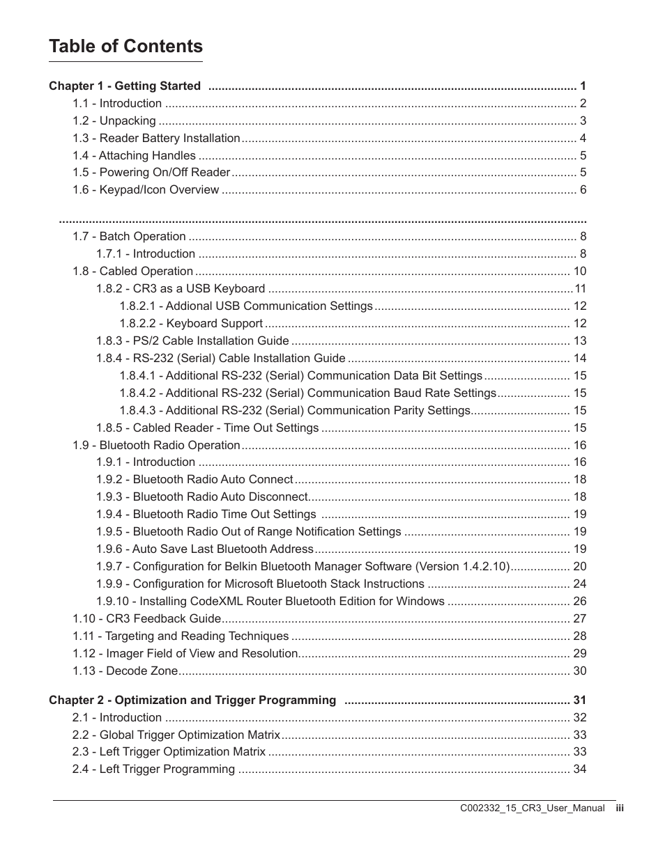 Code CR3 User Manual | Page 4 / 68