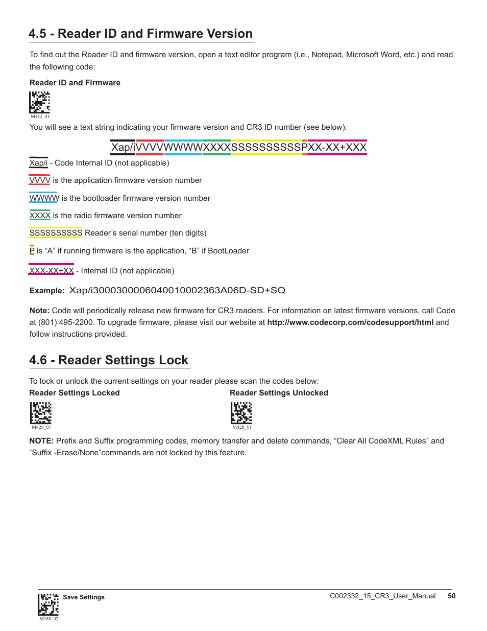 Code CR3 User Manual | Page 56 / 68