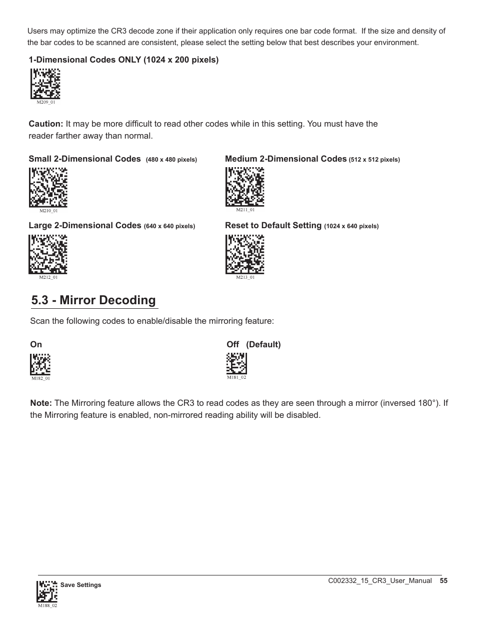 3 - mirror decoding | Code CR3 User Manual | Page 61 / 68